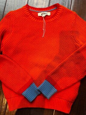 Mini Boden Chunky Cotton Sweater Mandarin Orange